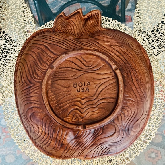 Gorgeous Vintage MCM Apple Design California Pottery Sequoia Ware Salad Set-7 - Picture 8 of 8